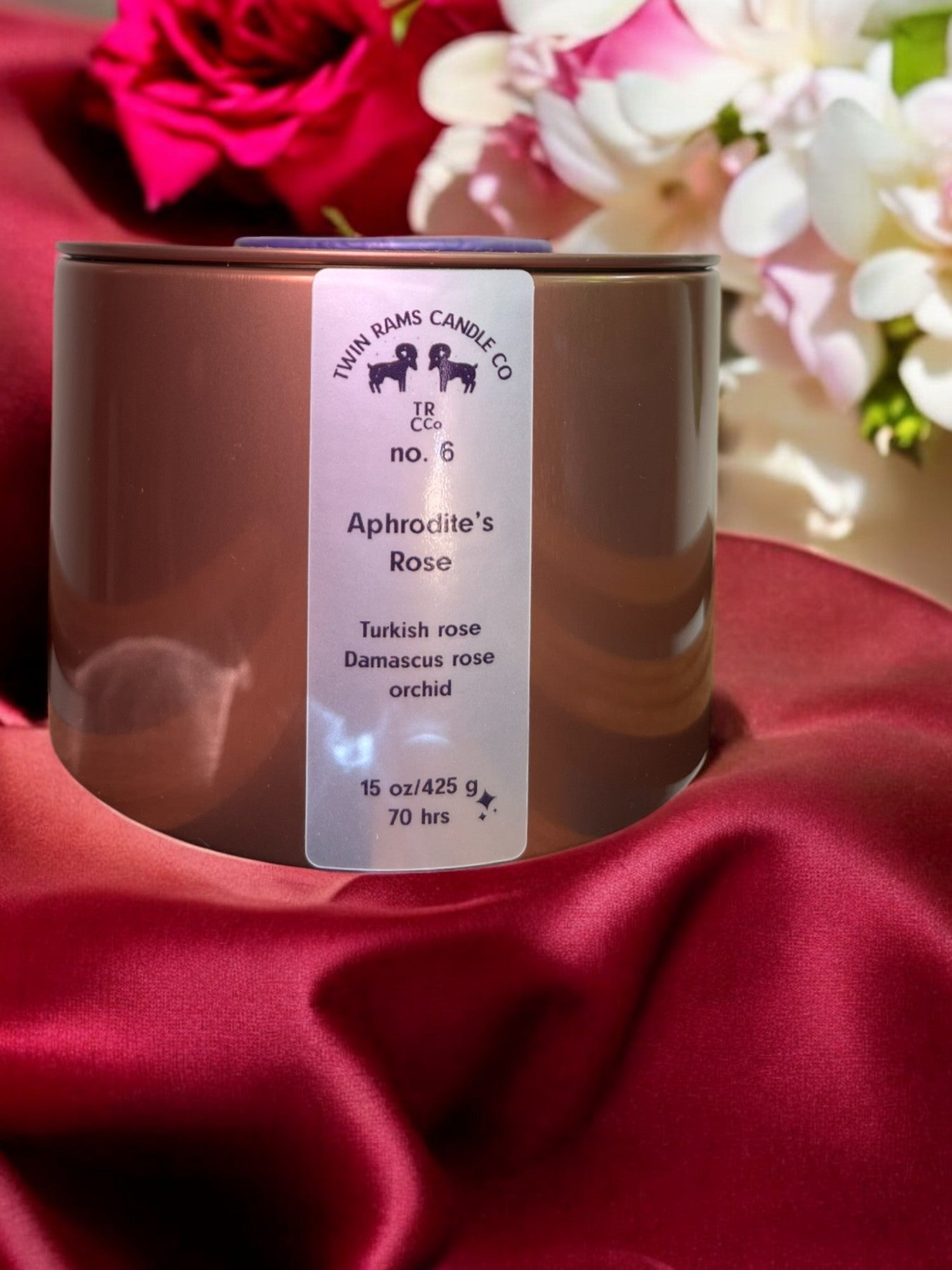 no. 06 Aphrodite's Rose Candle – Twin Rams Candle Co.